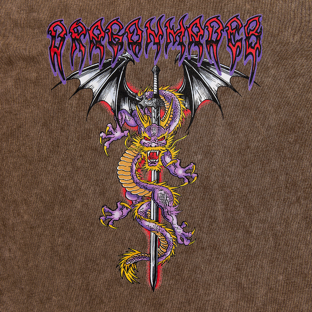 Sword Dragon Tee Washed Brown