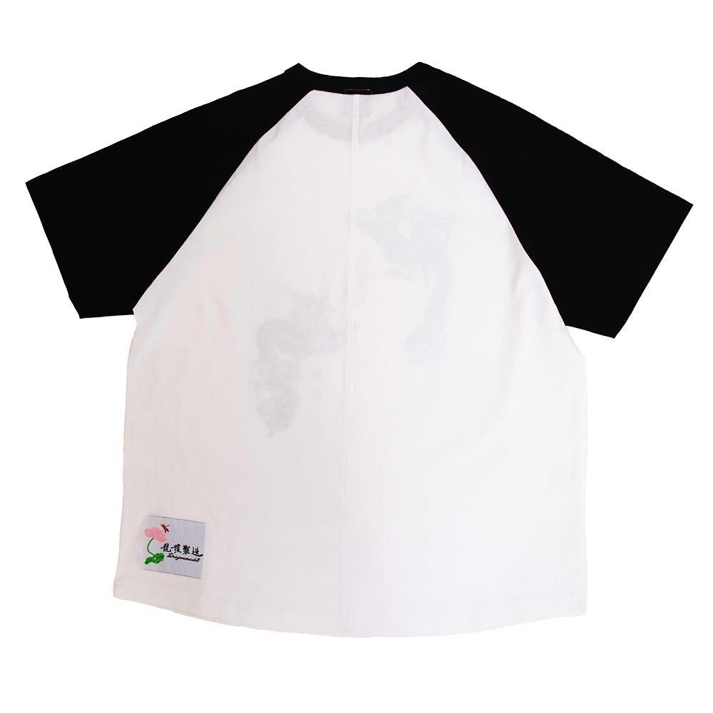 Happy Pair Raglan Tee White & Black