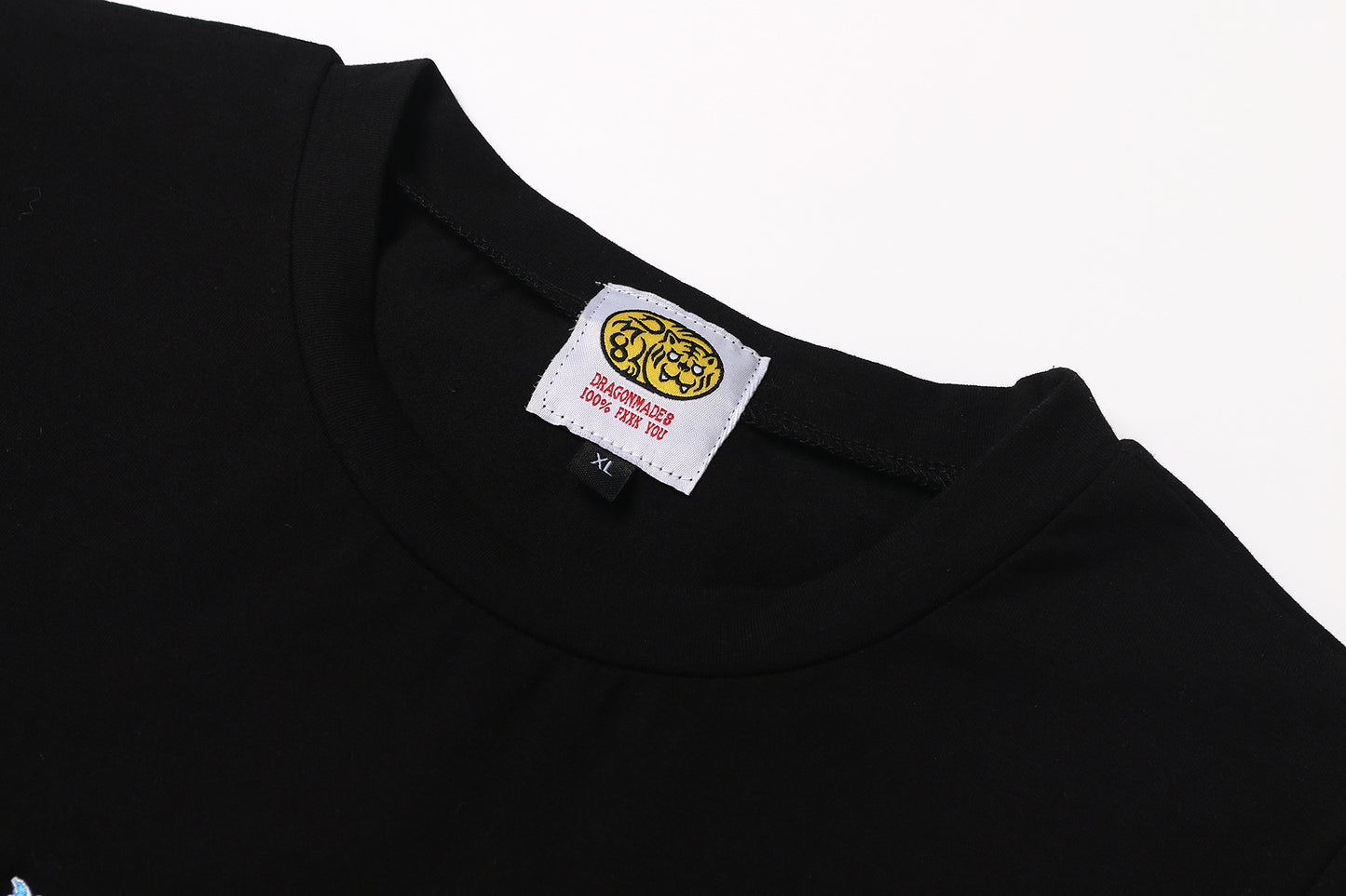 福如東海 Fuck You Dont High Embroidery Baby Tee 純黑色彈性布料