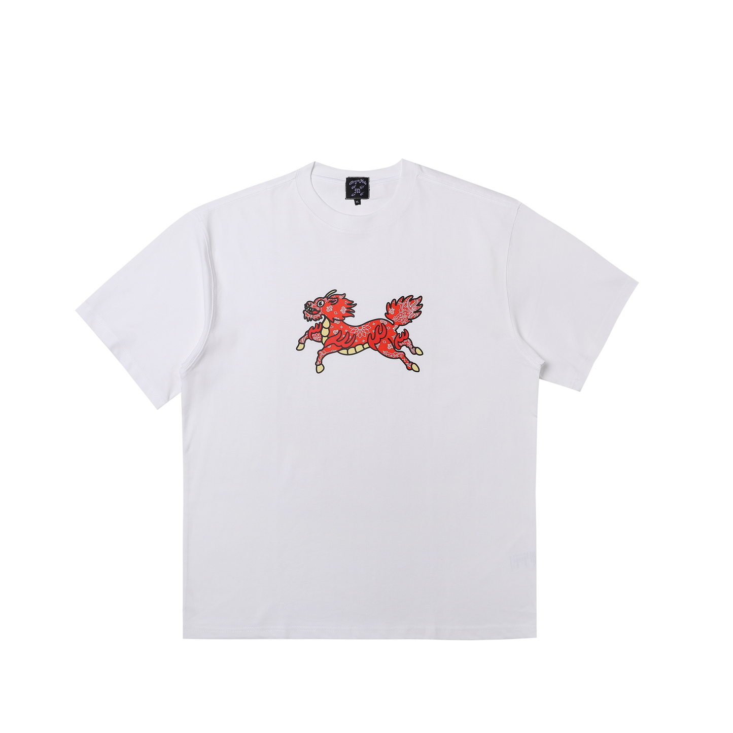 Running Kirin Tee White (Red Paisley)