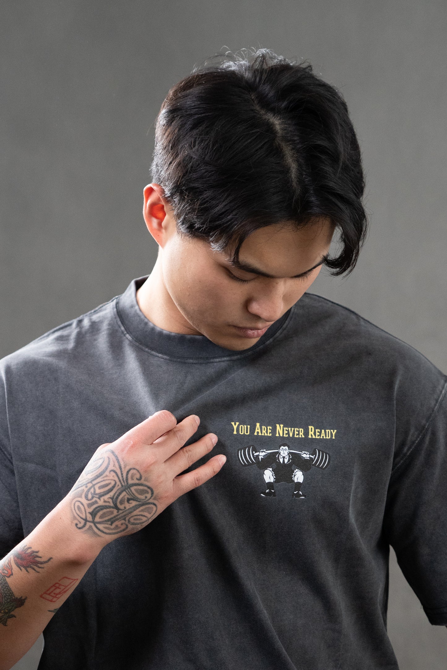 KOFGYM x DM8: Never Ready Tee Washed Black