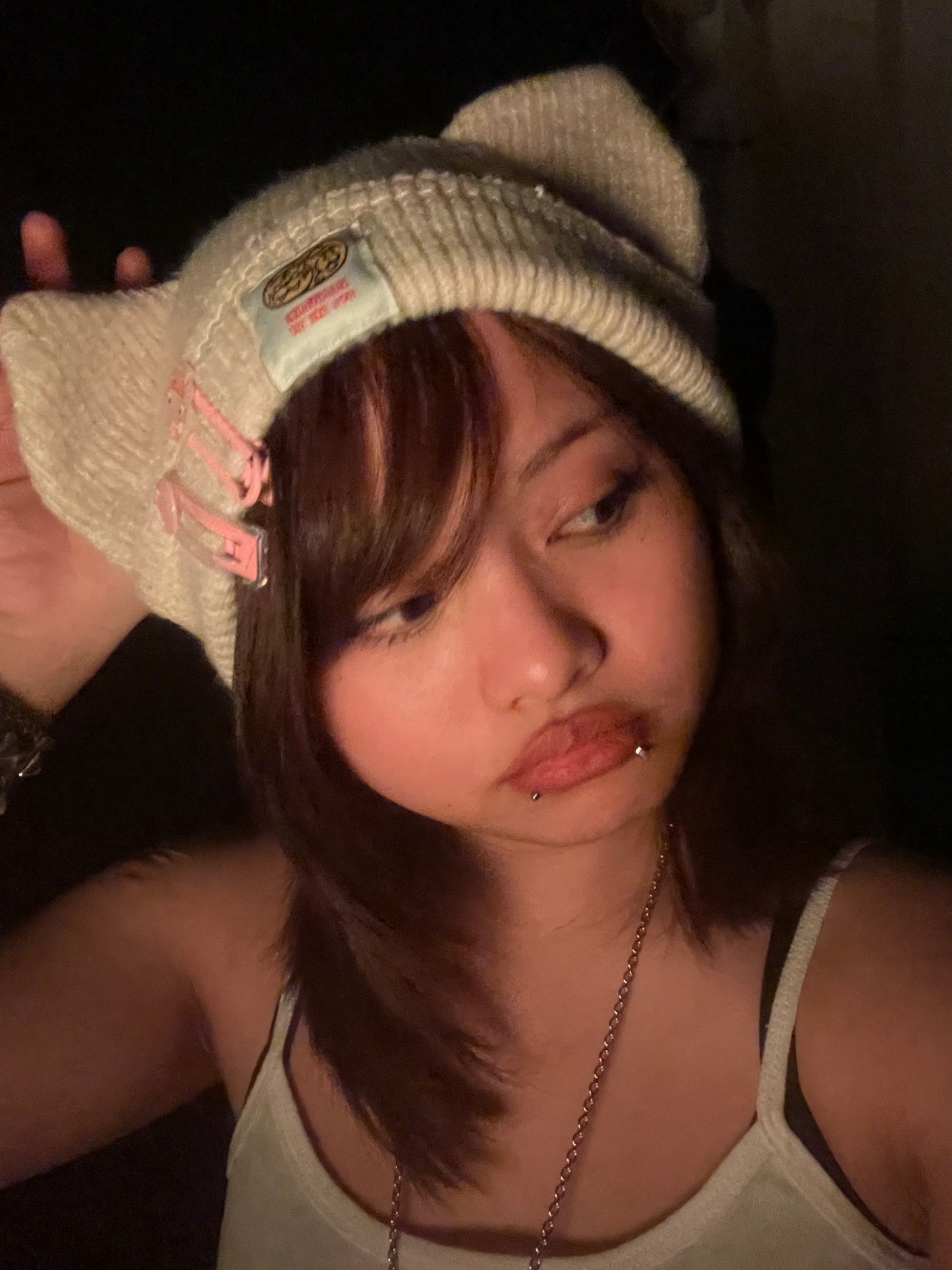 Handmade Cat Beanie Beige