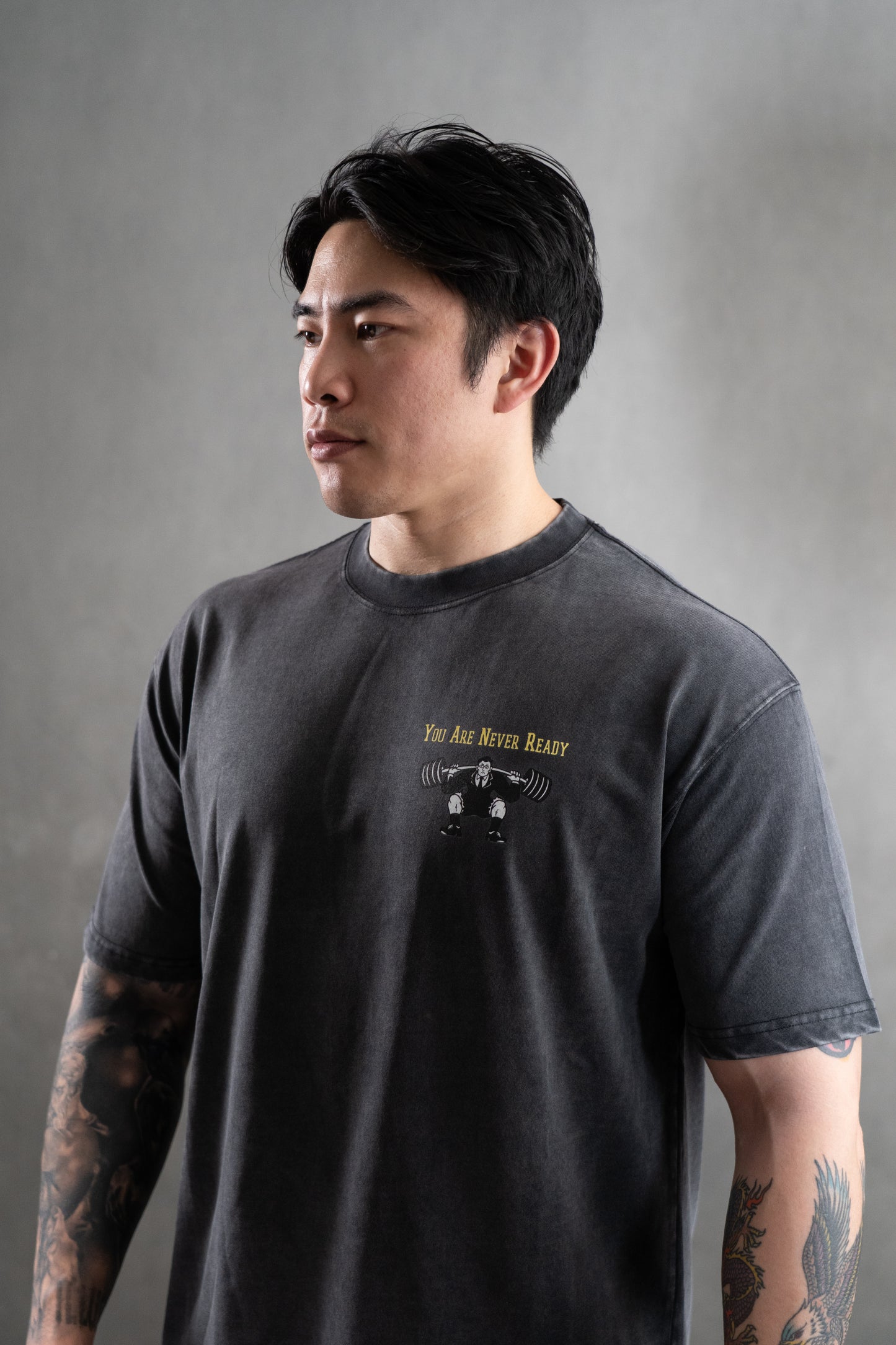 KOFGYM x DM8: Never Ready Tee Washed Black