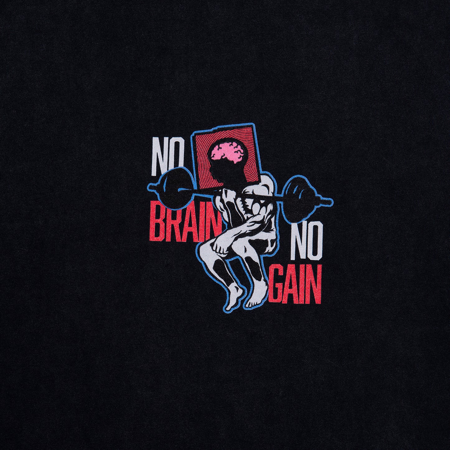 KOFGYM x DM8 : No Brain No Gain Print Tee (洗水Washed Black) Thinking Ver.