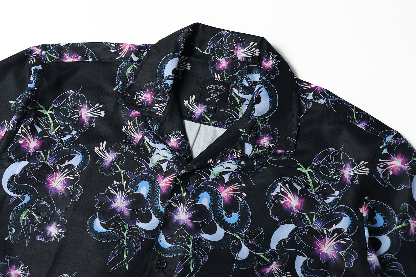 Floral Snake Shirt Black