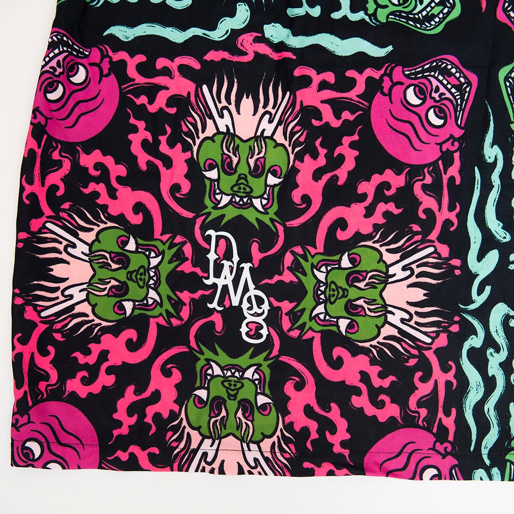 Heads Shirt Green and Pink