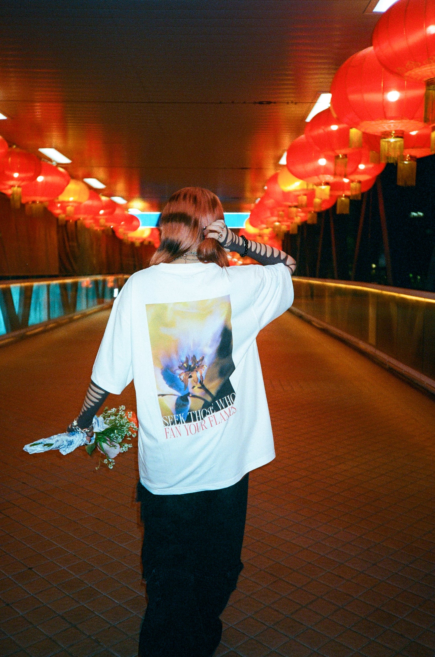 Bloom In Flame x dm8 Tee White