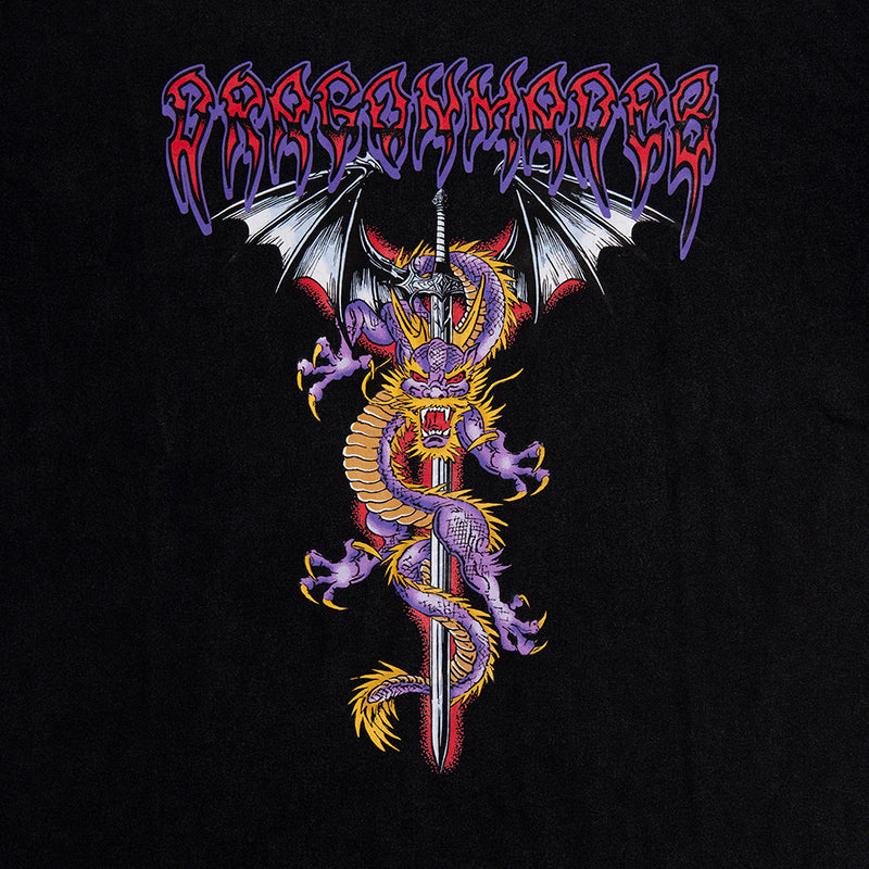 Sword Dragon Tee Washed Black