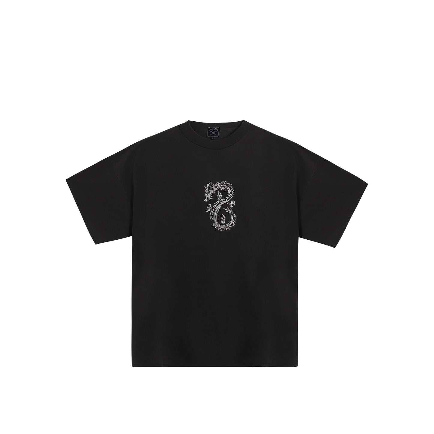 Tribal 8 Embroidery Tee Washed Grey 捌字 重磅洗水深灰色