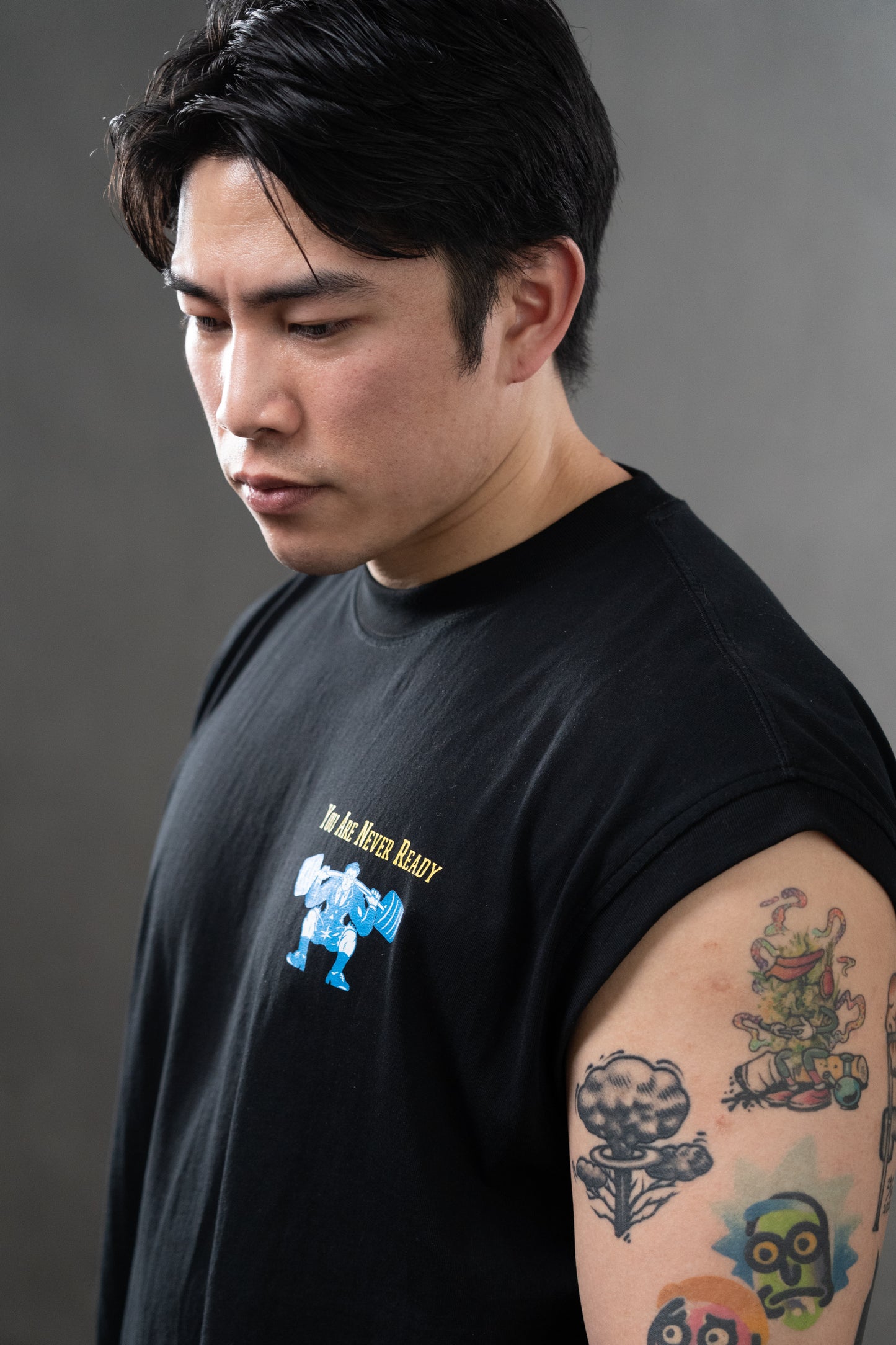 KOFGYM x DM8: Never Ready Training Tank Top Blue Front Logo