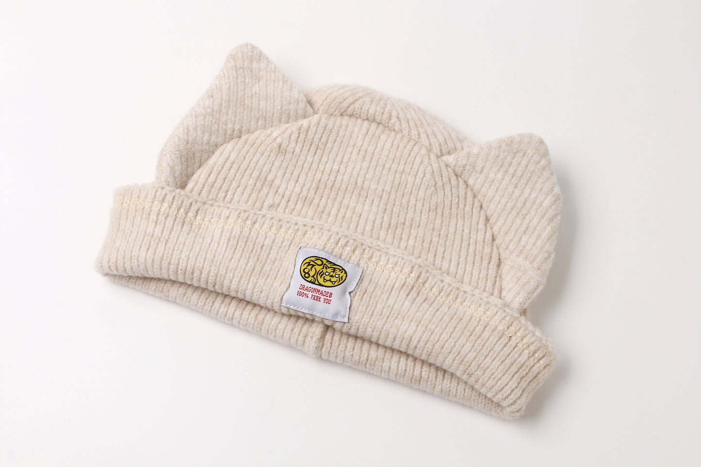 Handmade Cat Beanie Beige