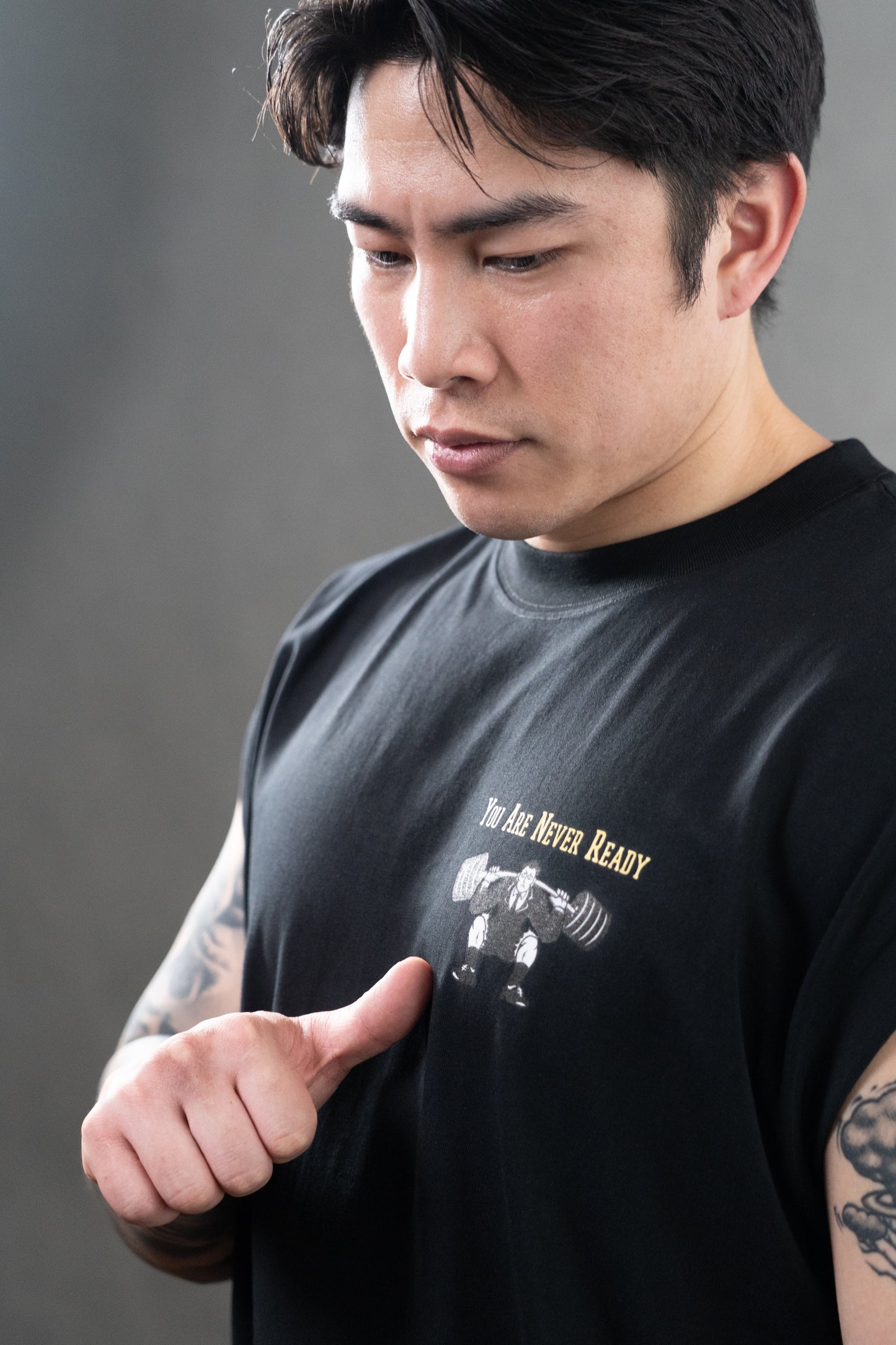 KOFGYM x DM8: Never Ready Training Tank Top Black Front Logo