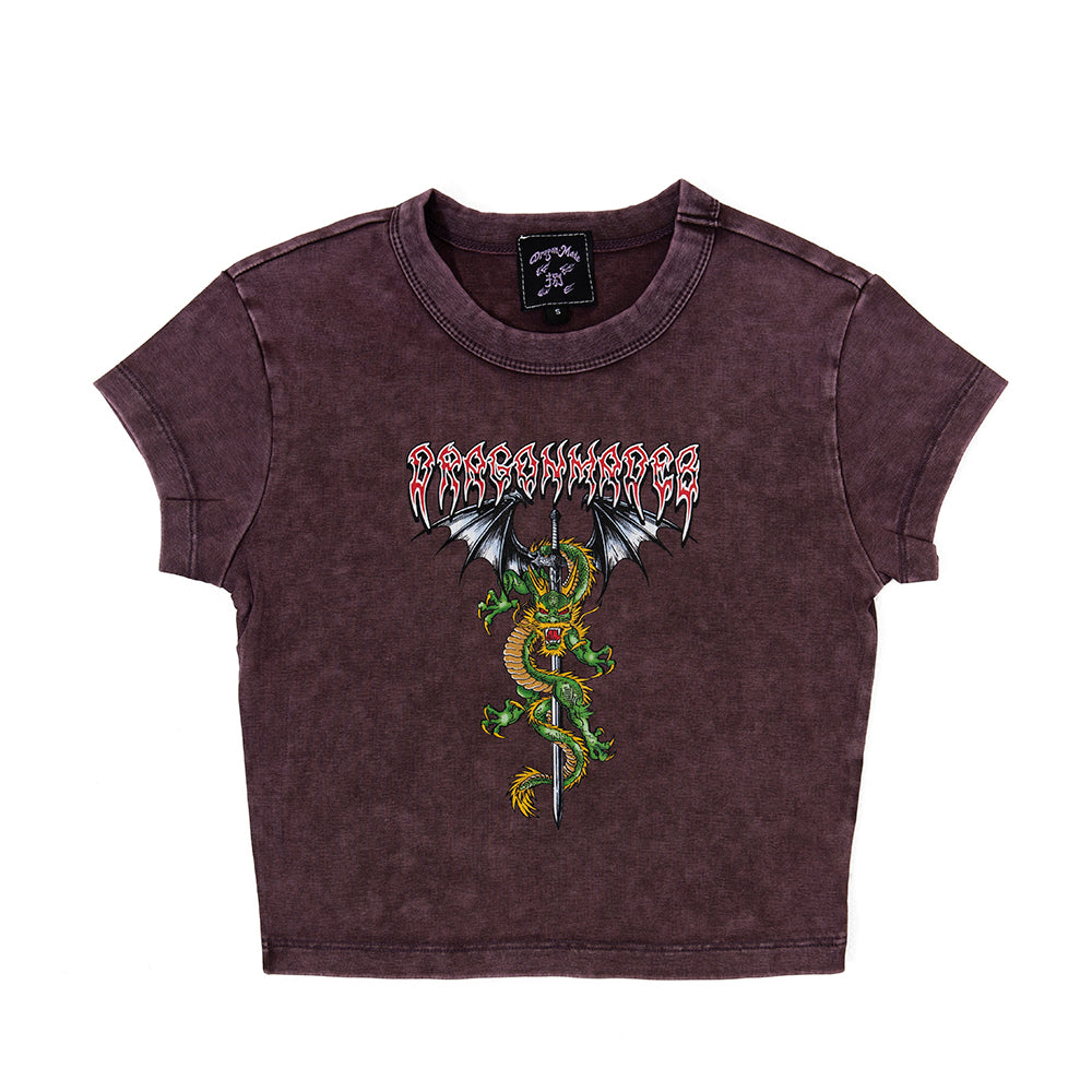Sword Dragon Baby Tee Washed Purple