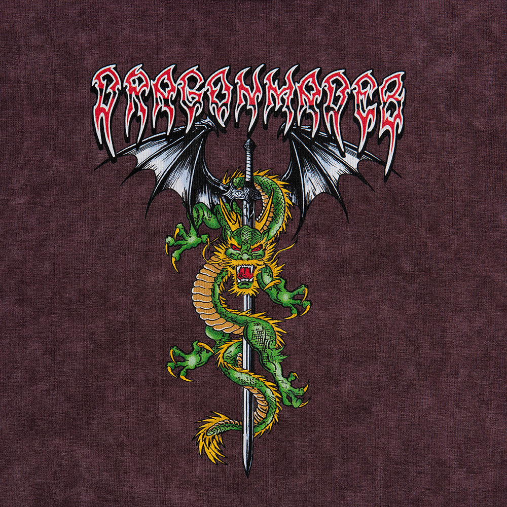 Sword Dragon Baby Tee Washed Purple