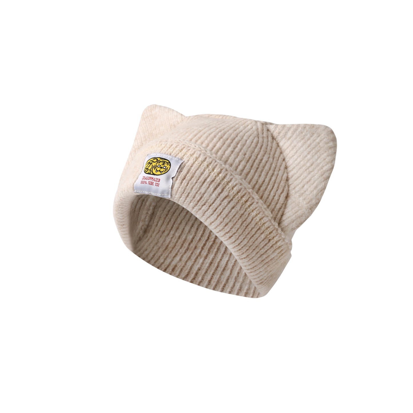 Handmade Cat Beanie Beige