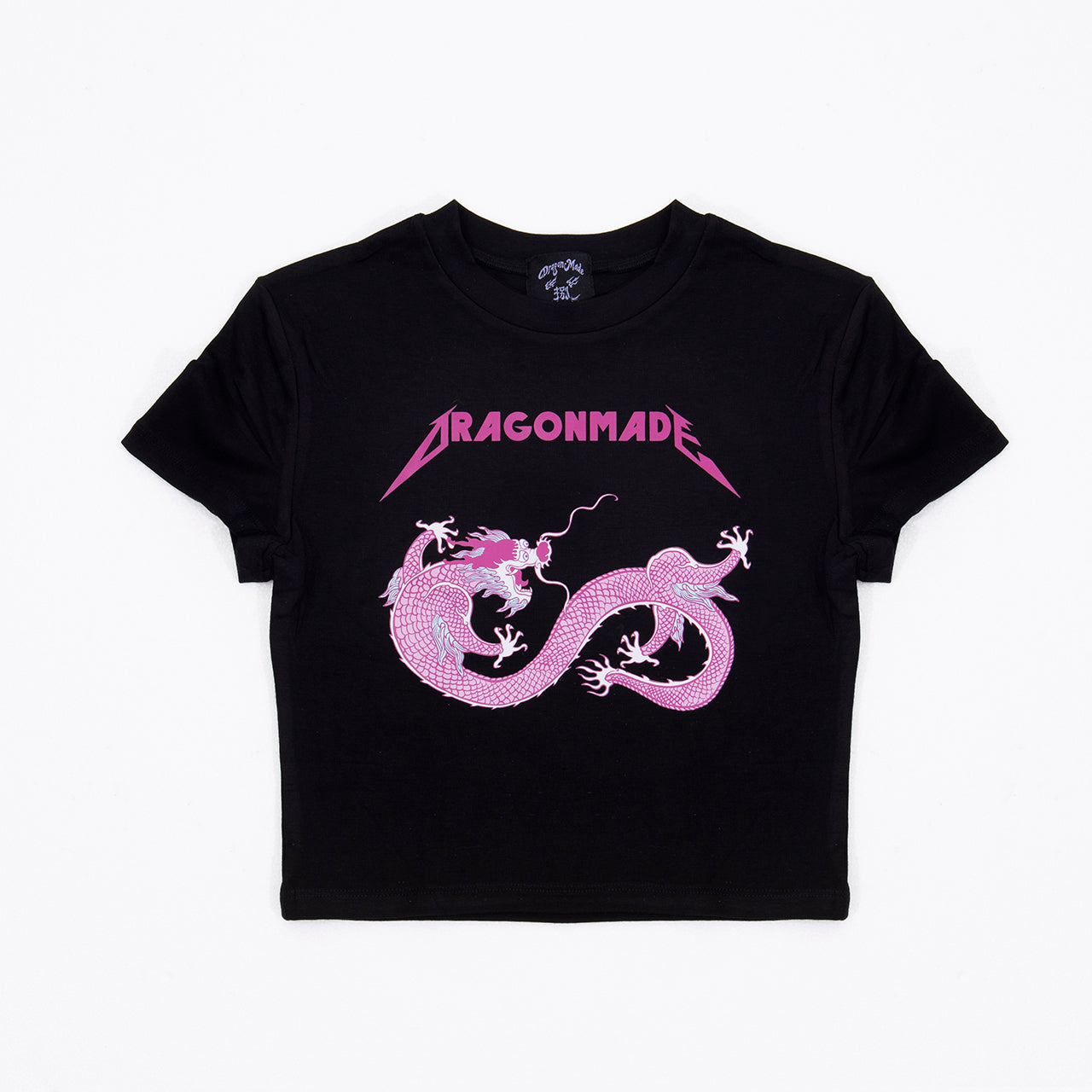 Purple Dragon Baby Tee Solid Black