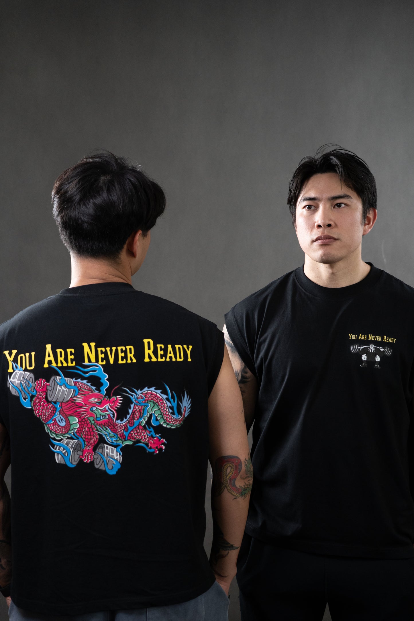 KOFGYM x DM8: Never Ready Training Tank Top Black Front Logo