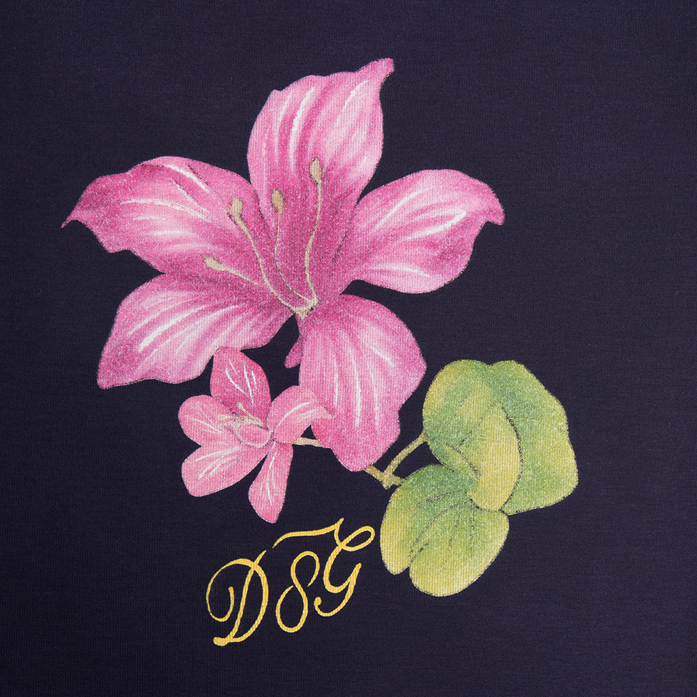 紫荊花 Hong Kong Flower Crewneck Slim-fit Tee Navy