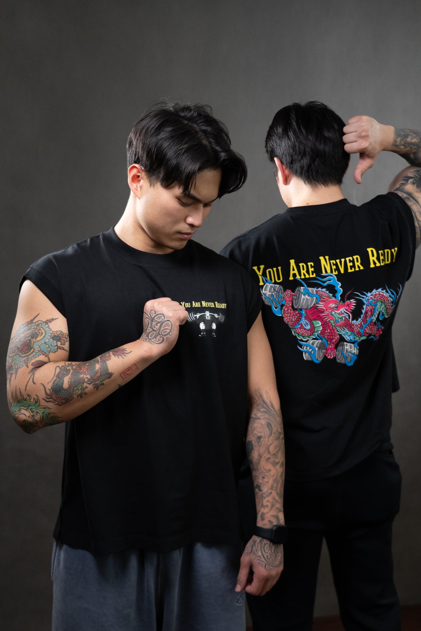 KOFGYM x DM8: Never Ready Training Tank Top Black Front Logo