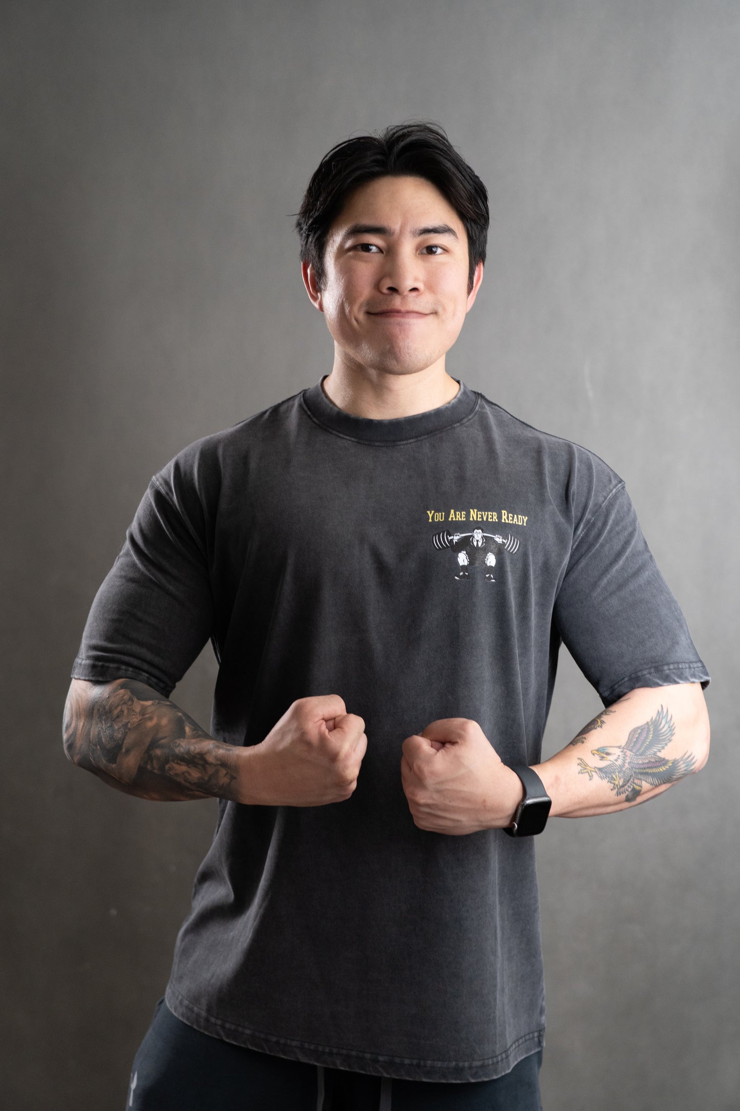 KOFGYM x DM8: Never Ready Tee Washed Black