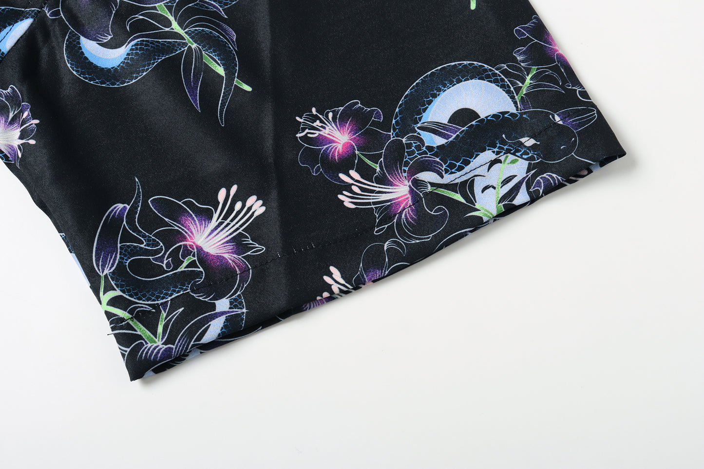Floral Snake Shirt Black