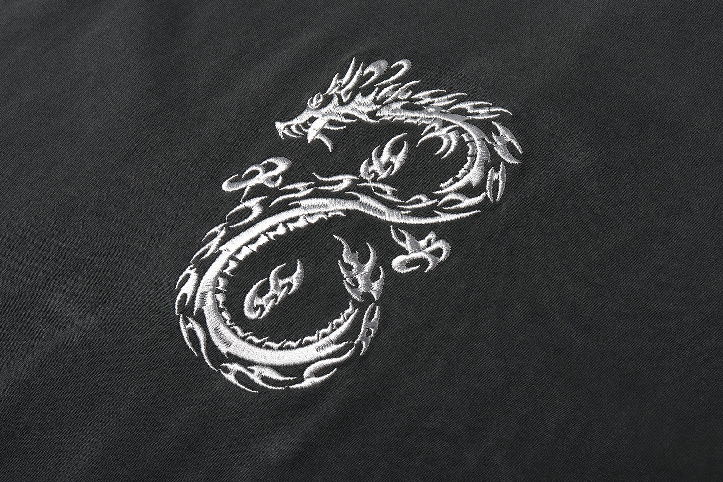 Tribal 8 Embroidery Tee Washed Grey 捌字 重磅洗水深灰色