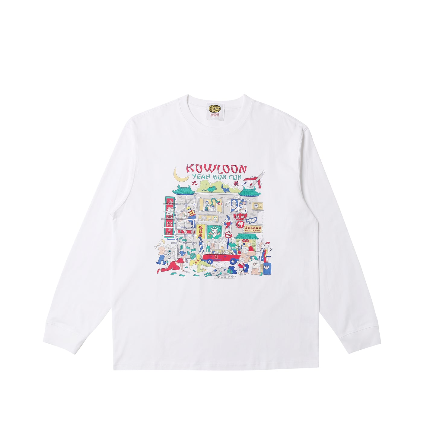 Yeah Bun Fun Long Sleeve Tee White
