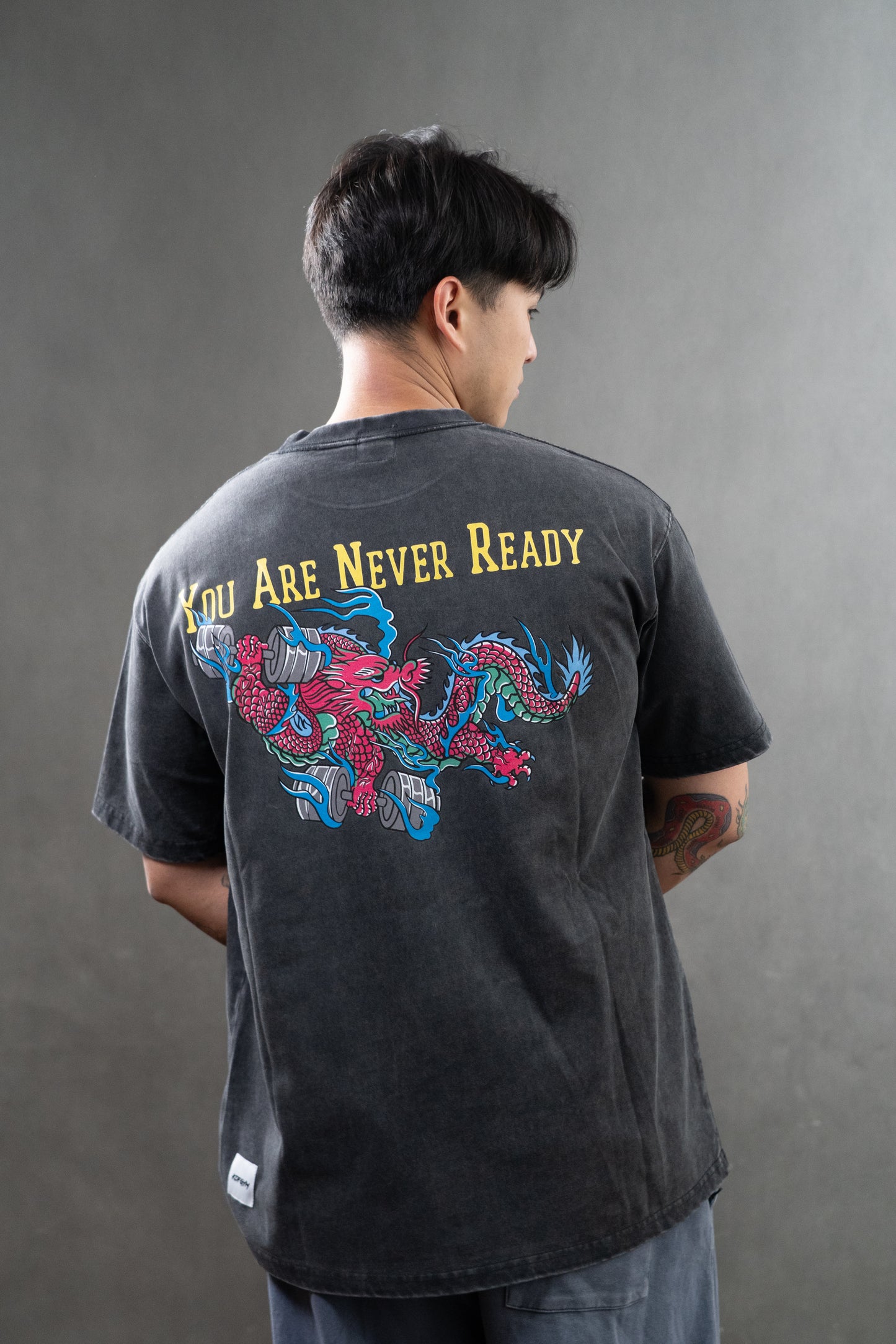KOFGYM x DM8: Never Ready Tee Washed Black