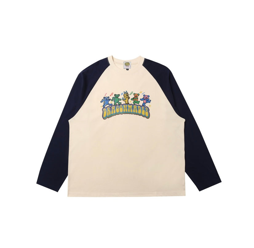 派對之友 😳 Party Buddy Long Sleeve Tee Blue & Cream