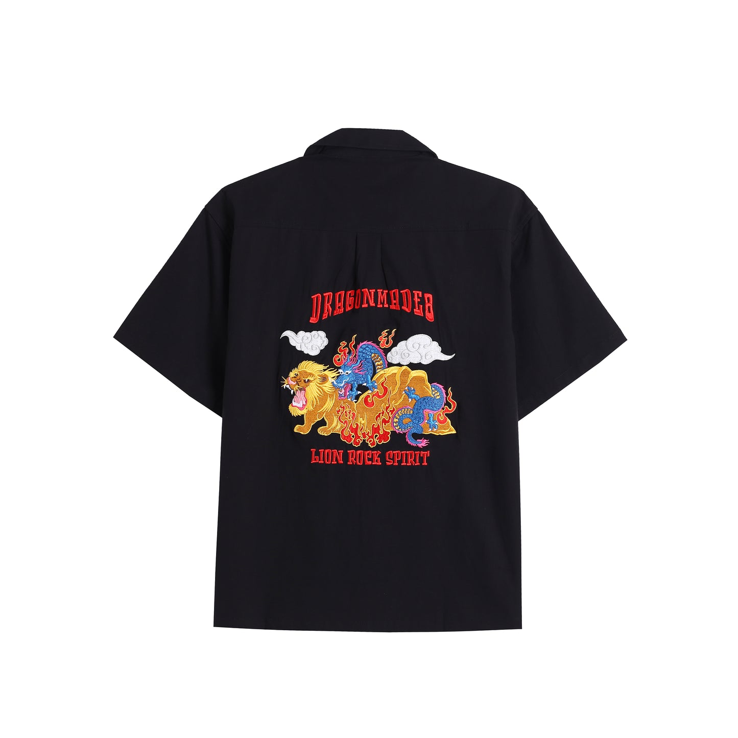 獅子山龍發精神Lion Rock Spirit Embroidery Shirt 鴉黑