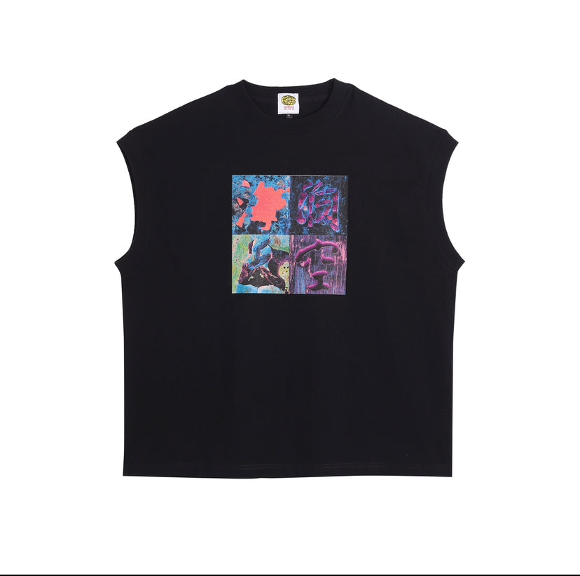 海闊天空 Sea and Sky Sleeveless Tee Black
