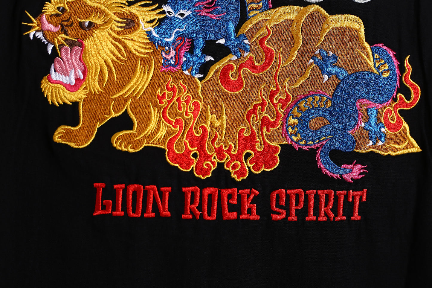 獅子山龍發精神Lion Rock Spirit Embroidery Shirt 鴉黑
