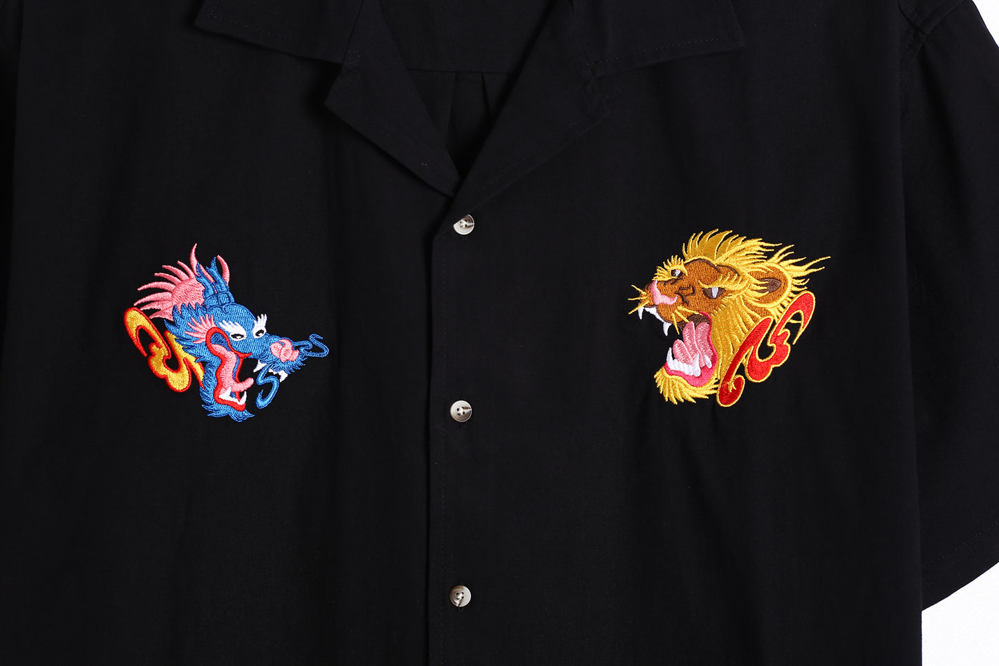 獅子山龍發精神Lion Rock Spirit Embroidery Shirt 鴉黑