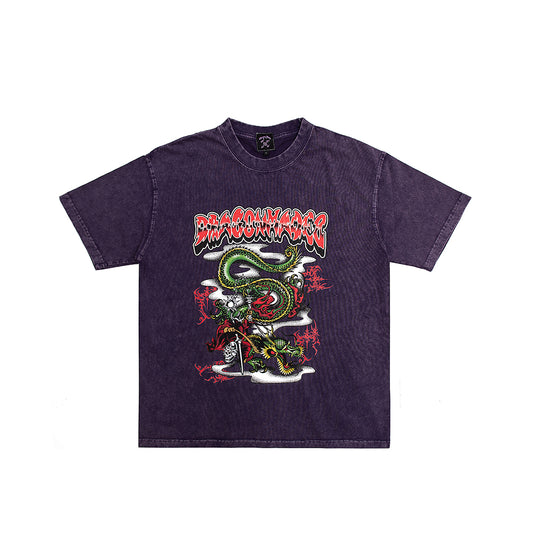 Knight Dragon Tee Washed Purple
