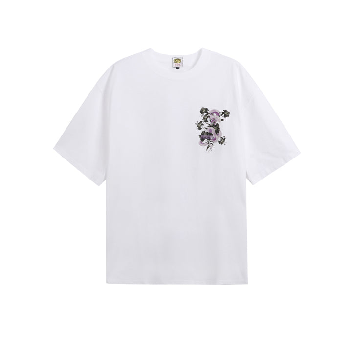 Snake Floral Tee White