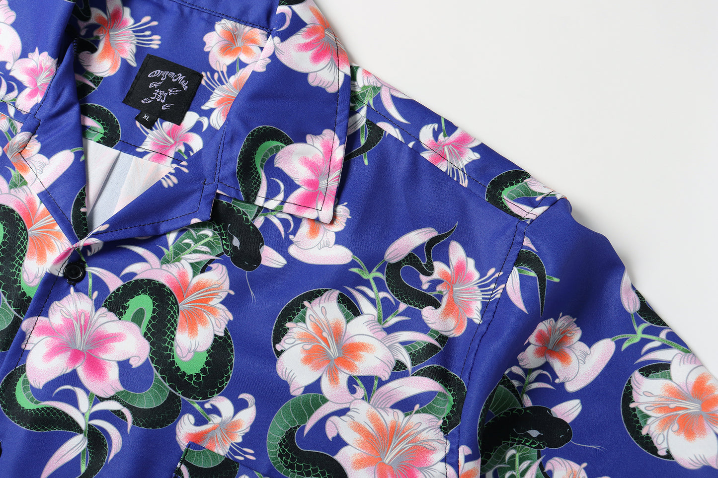 Floral Snake Shirt Blue