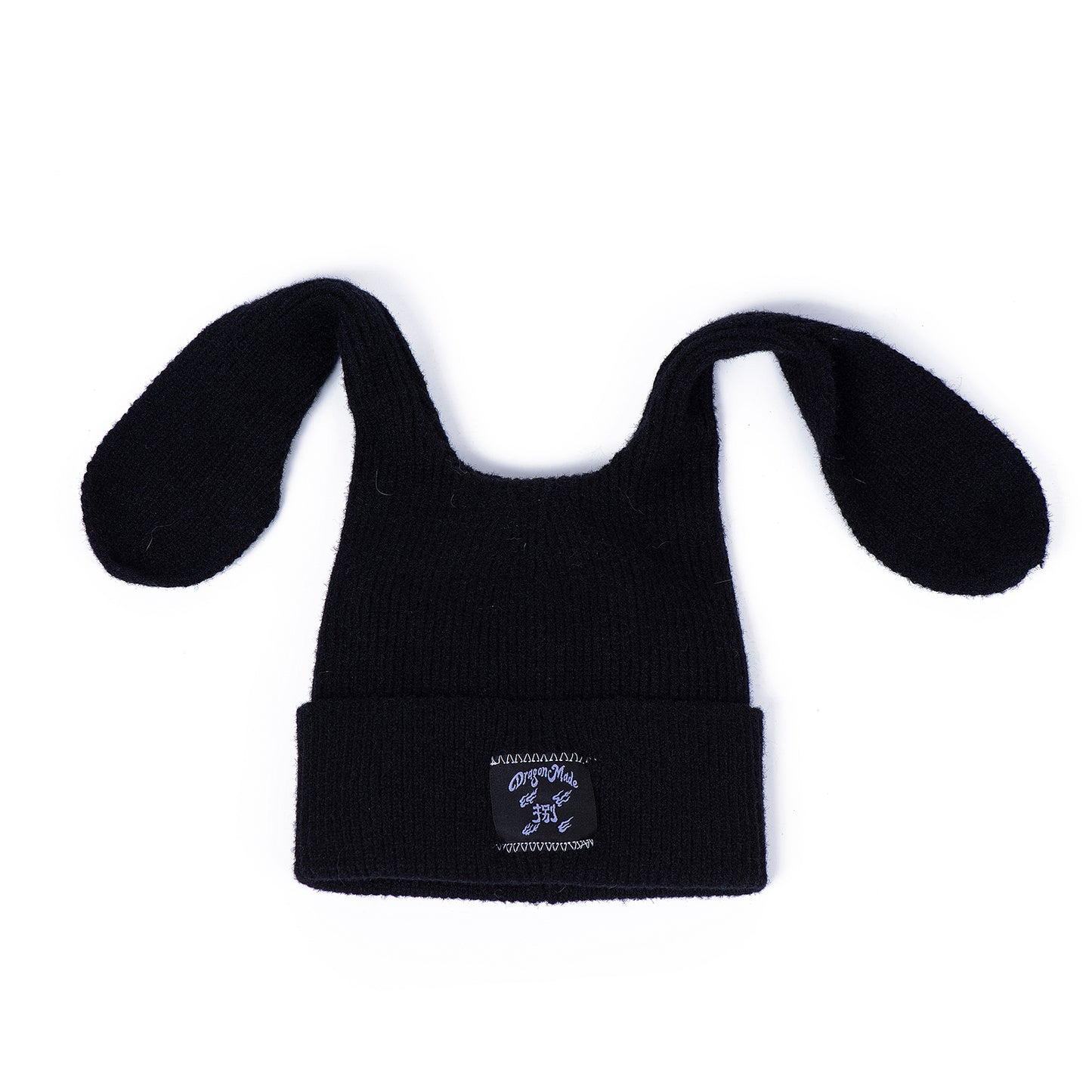 Lop Rabbit Ear Beanie Black