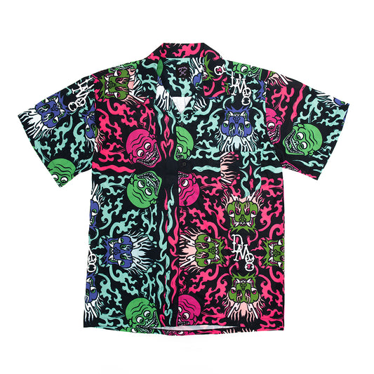Heads Shirt Green and Pink
