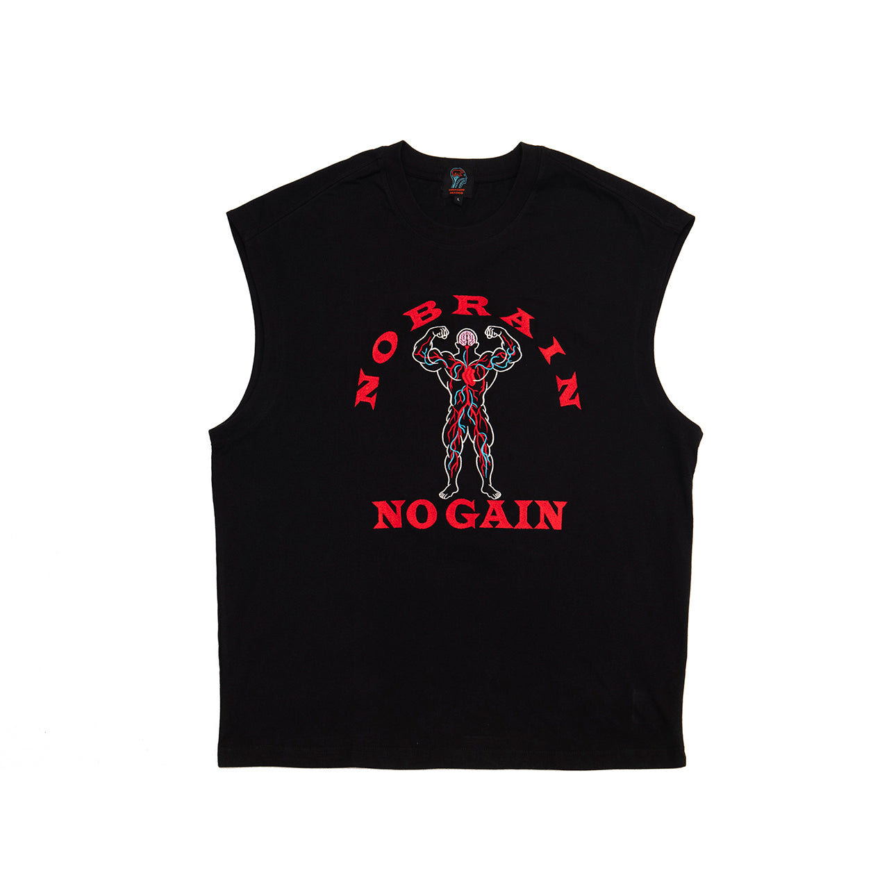 KOFGYM x DM8 : No Brain No Gain刺繡 Tank (Black) Lifting Ver.