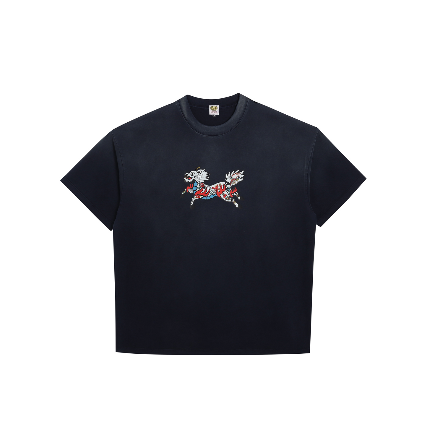 Running Kirin Tee Washed Navy (White Tattoo Version)