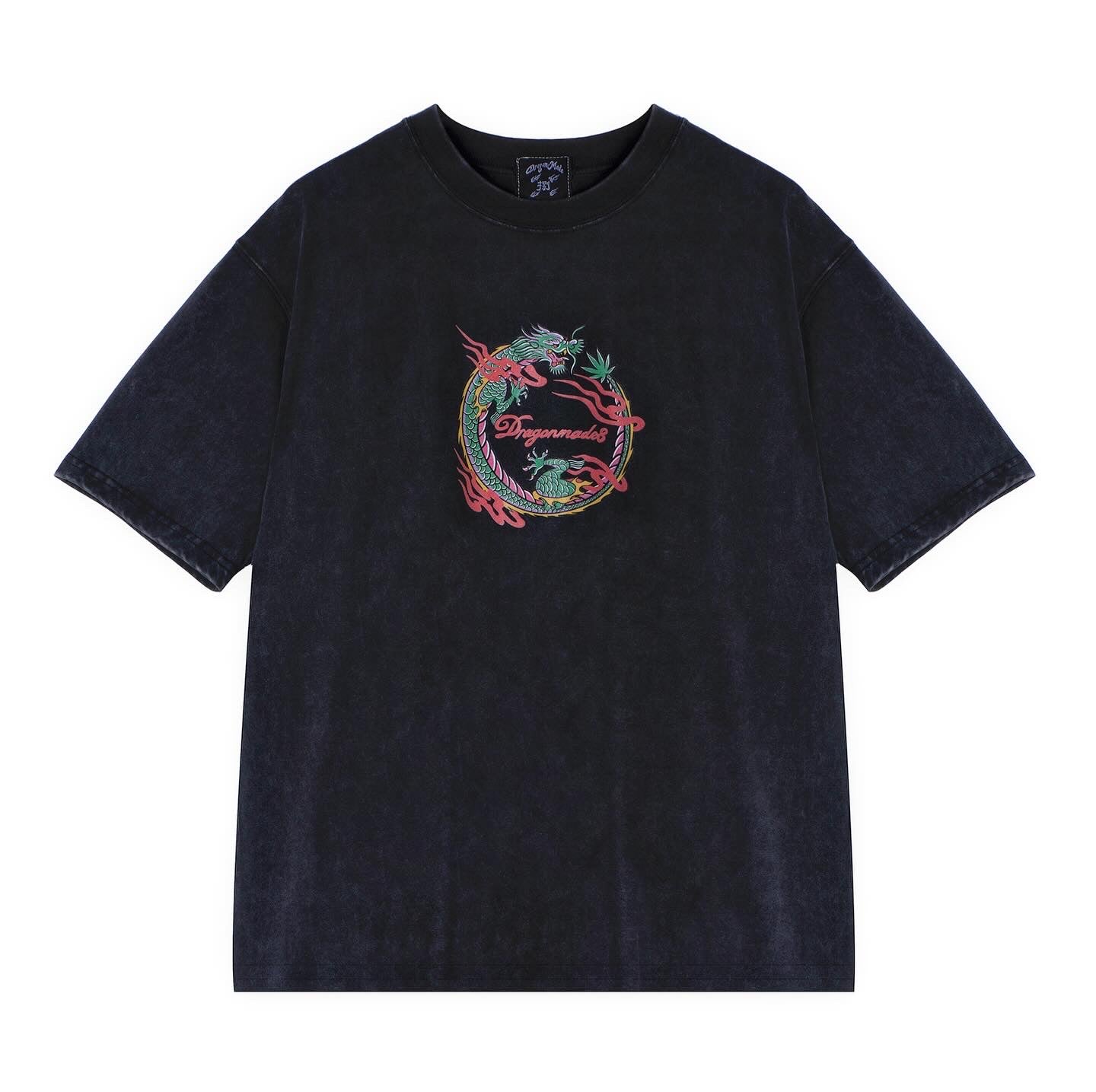 Round Logo Tee Washed Black