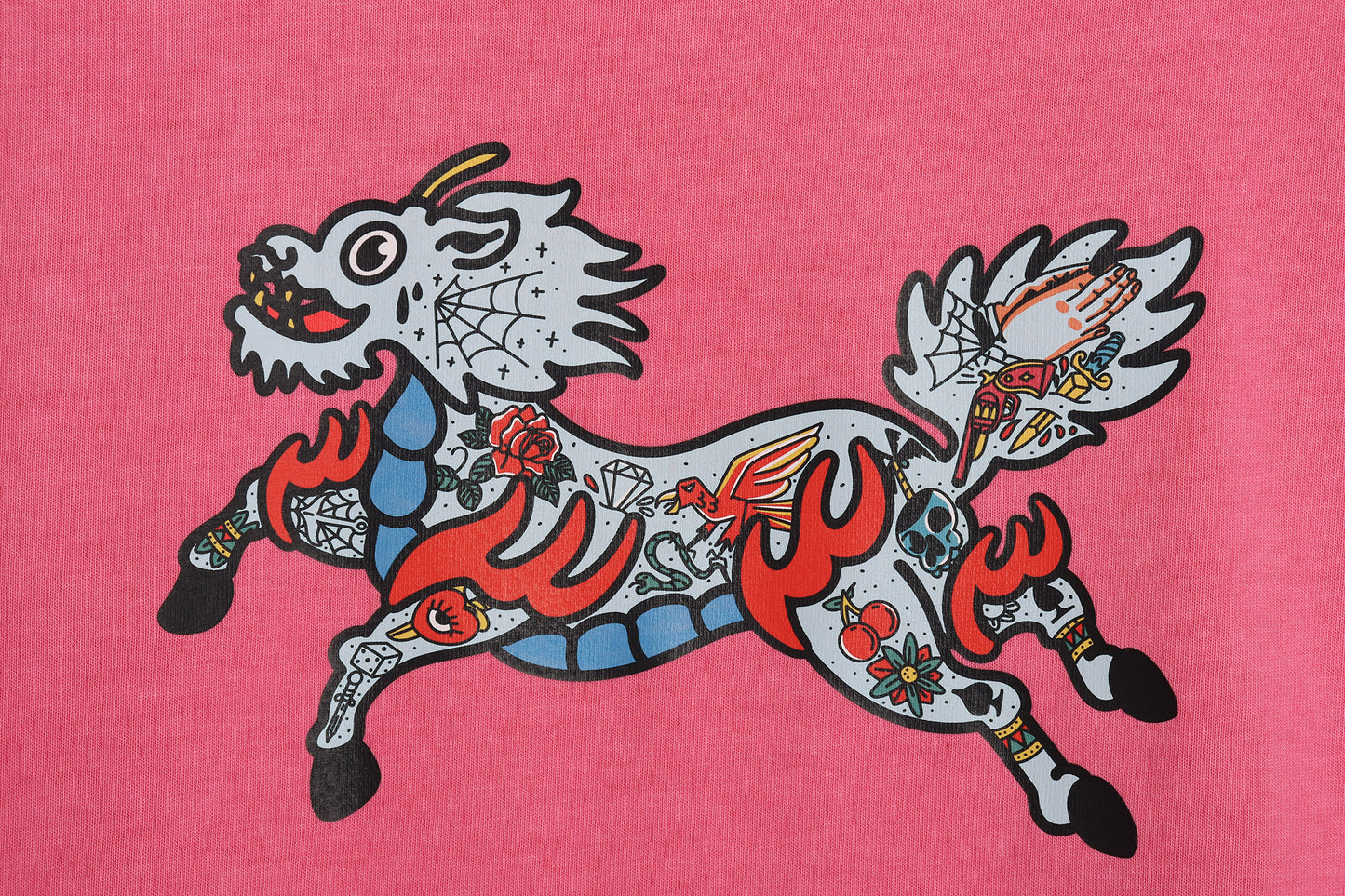 Running Kirin Tee Washed Pink (SkyBlue Tattoo Version)