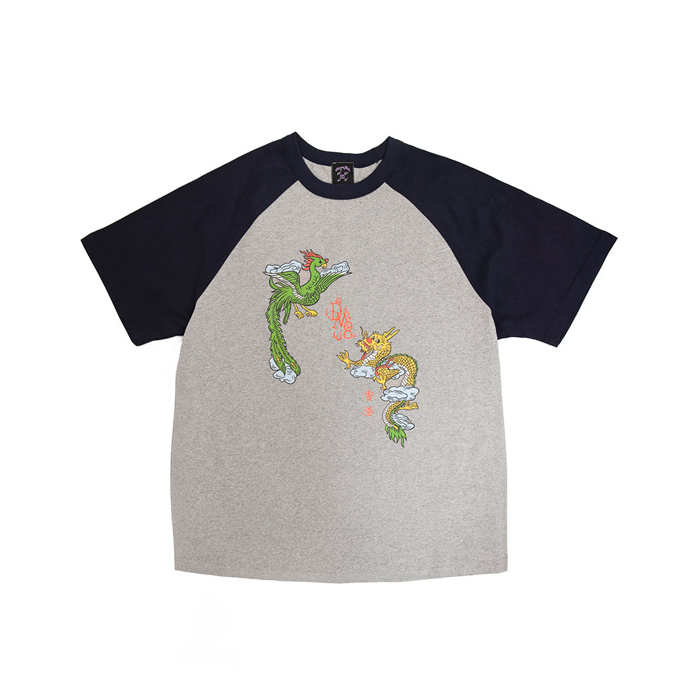 Happy Pair Raglan Tee Grey & Navy