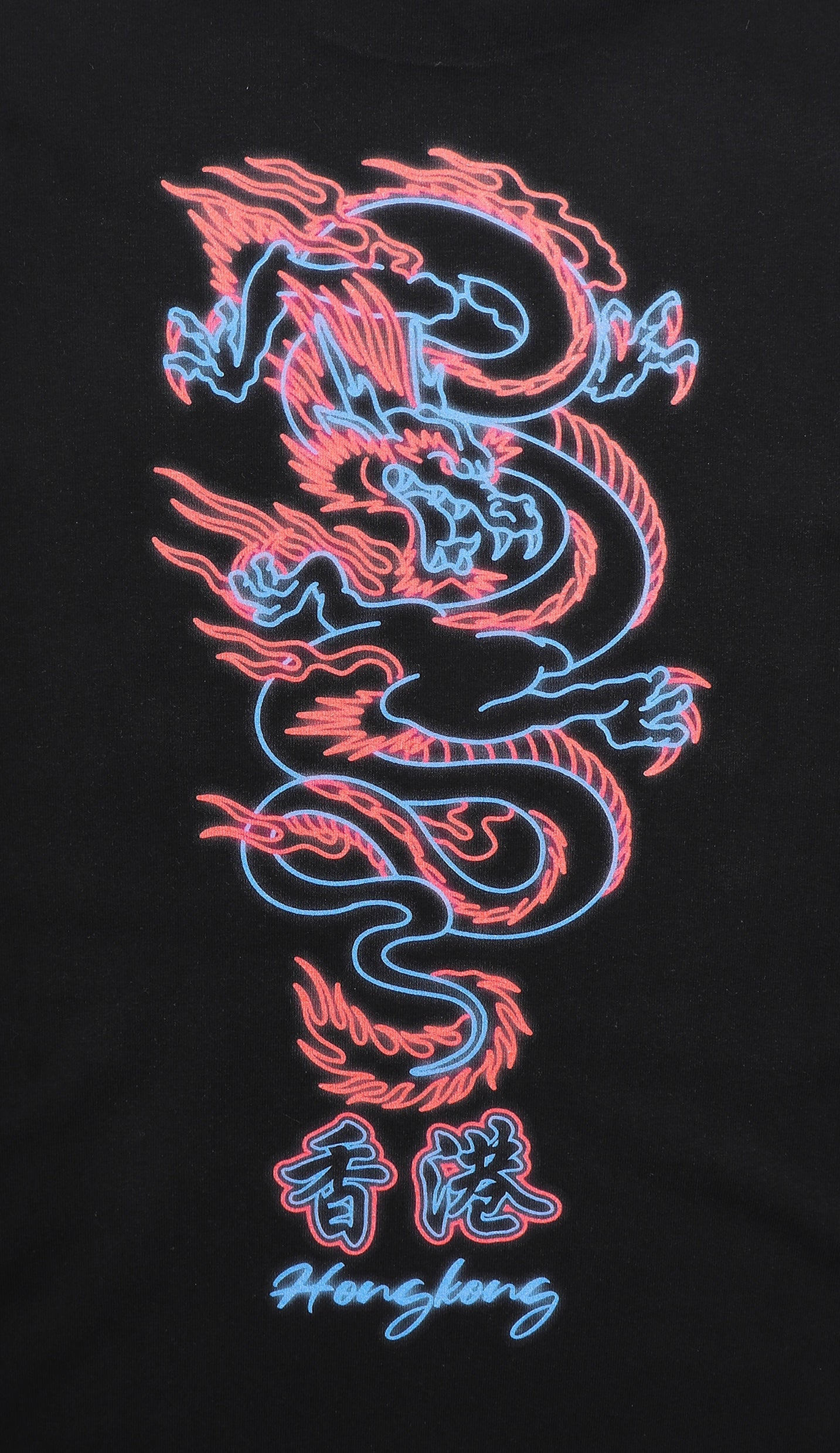 粉色太平 Neon Dragon Tee Black