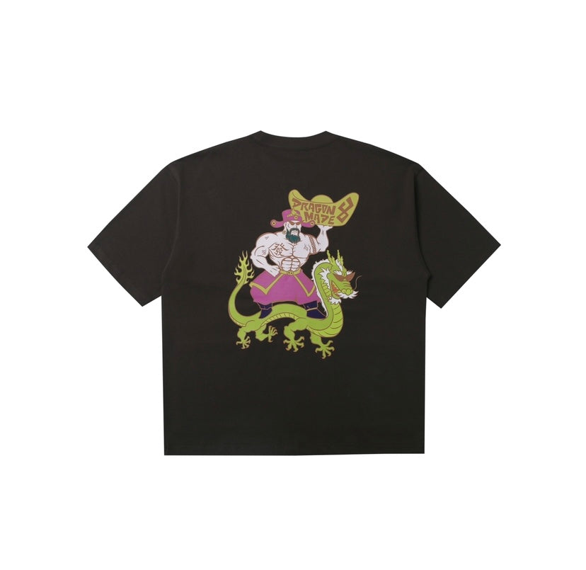 (Oversized) 財神 Fortune God Double Pocket Tee Charcoal 炭色