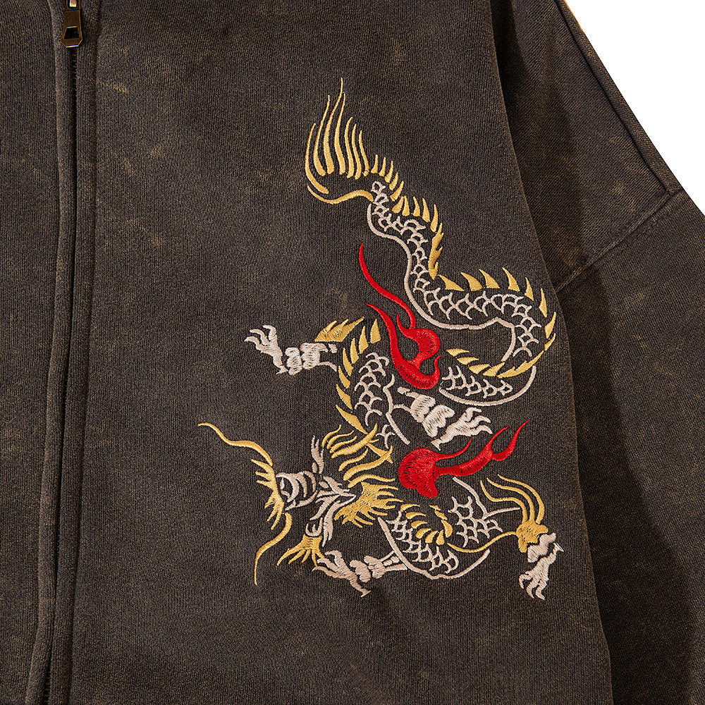 Lotus Zip Up Hoodie Washed Ash