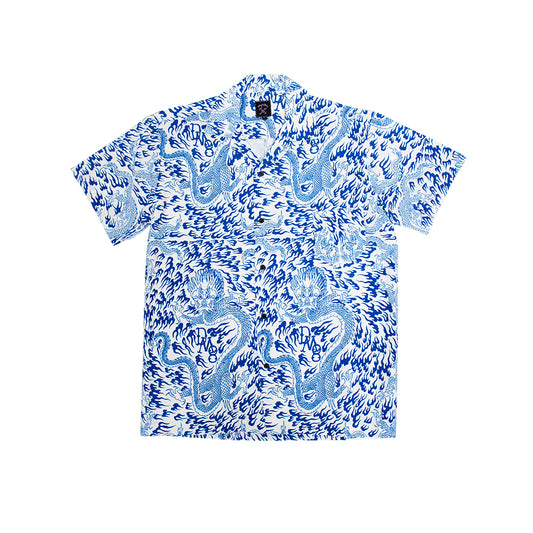 Flames Shirt Blue & White