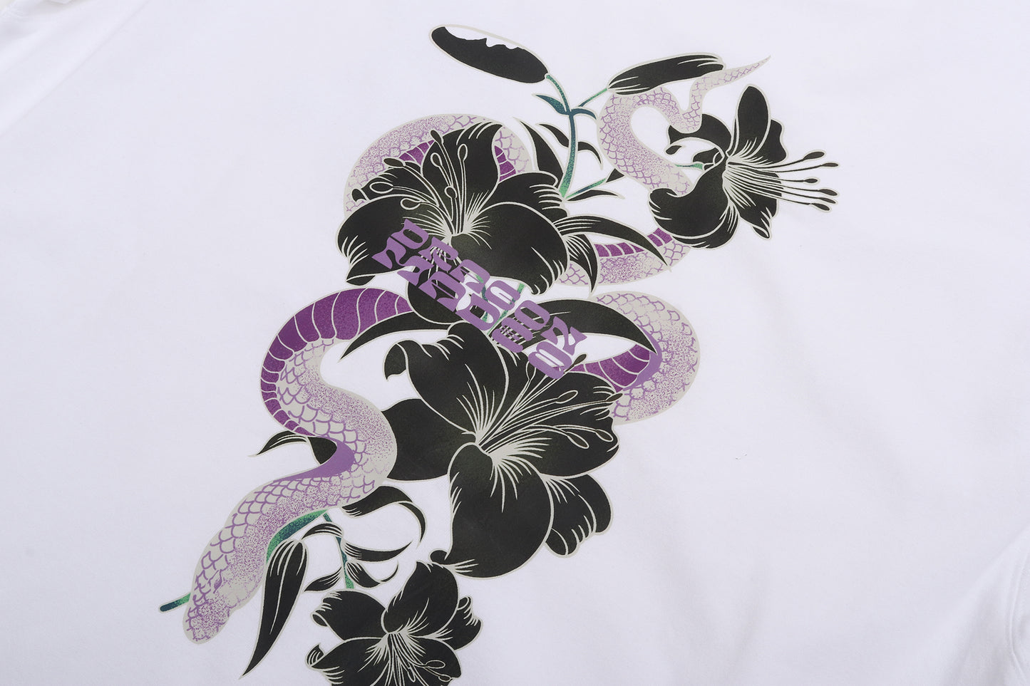 Snake Floral Tee White