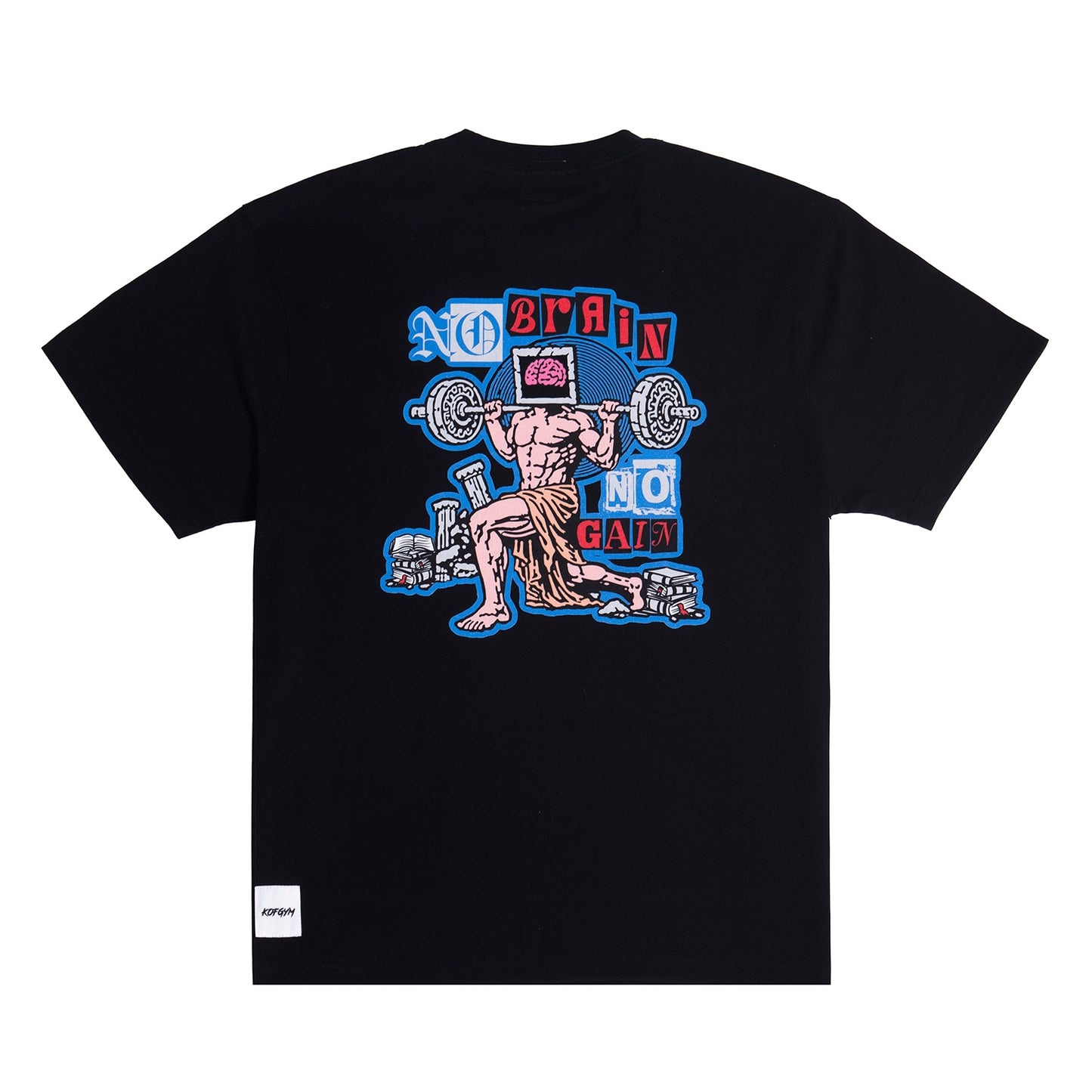 KOFGYM x DM8 : No Brain No Gain Print Tee (Black) Thinking Ver.