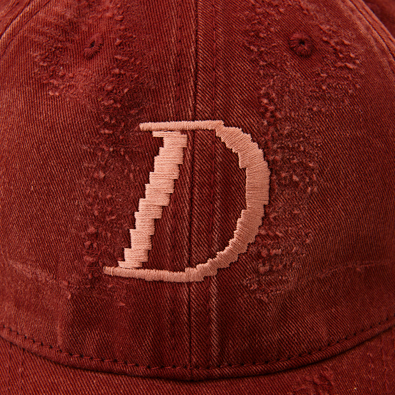 Distressed D Cap Red